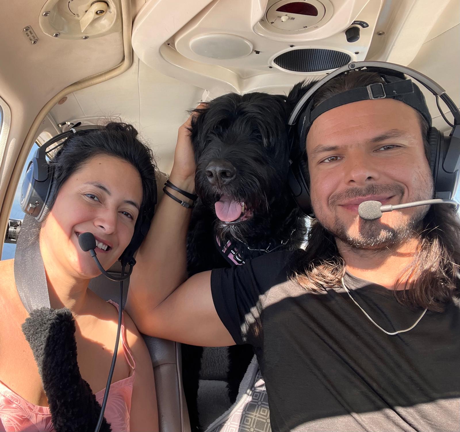 COPA member Maciej Dragan helps rehome Sioux with Canadian Wings of Rescue. Photo courtesy of Canadian Wings of Rescue.